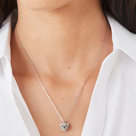 $69 Kate Spade arctic friends polar bear pave pendant necklace - Picture 2 of 7
